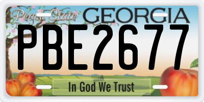 GA license plate PBE2677