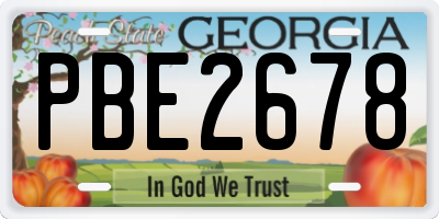 GA license plate PBE2678