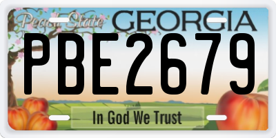 GA license plate PBE2679