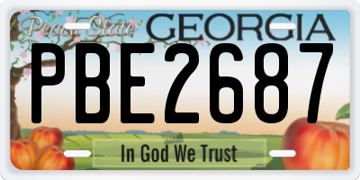 GA license plate PBE2687