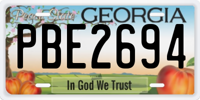 GA license plate PBE2694