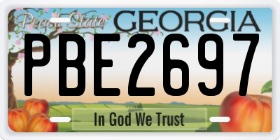 GA license plate PBE2697