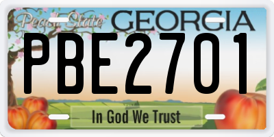 GA license plate PBE2701