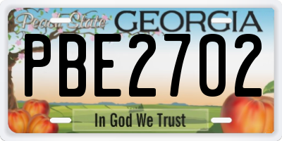 GA license plate PBE2702