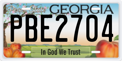 GA license plate PBE2704
