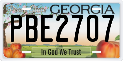 GA license plate PBE2707