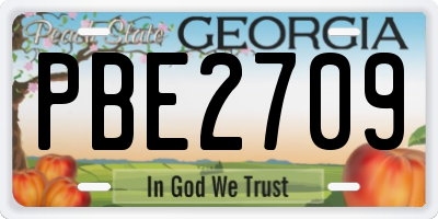 GA license plate PBE2709