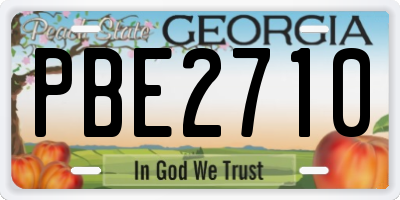 GA license plate PBE2710