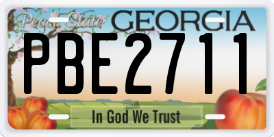 GA license plate PBE2711