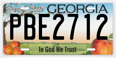 GA license plate PBE2712