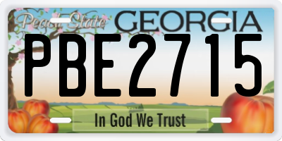 GA license plate PBE2715