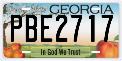 GA license plate PBE2717