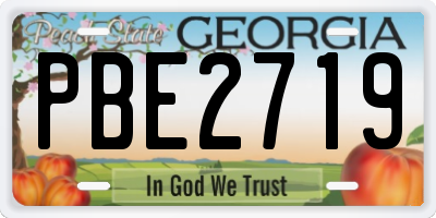 GA license plate PBE2719