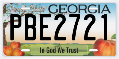 GA license plate PBE2721