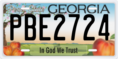 GA license plate PBE2724