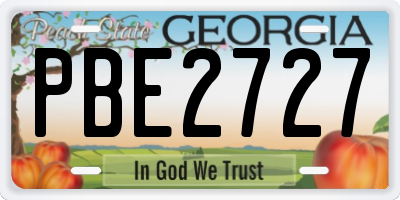 GA license plate PBE2727