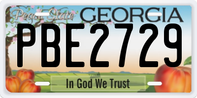 GA license plate PBE2729