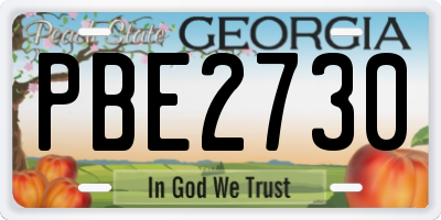 GA license plate PBE2730