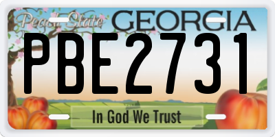 GA license plate PBE2731