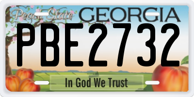 GA license plate PBE2732