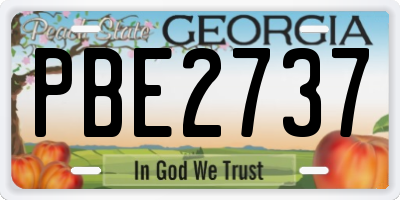 GA license plate PBE2737
