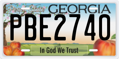 GA license plate PBE2740