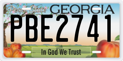 GA license plate PBE2741