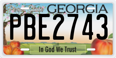 GA license plate PBE2743