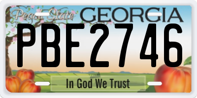 GA license plate PBE2746