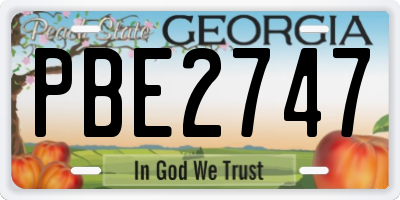 GA license plate PBE2747