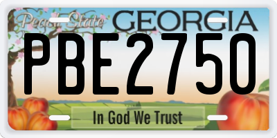 GA license plate PBE2750