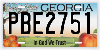 GA license plate PBE2751