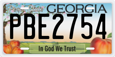 GA license plate PBE2754