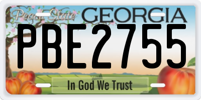 GA license plate PBE2755