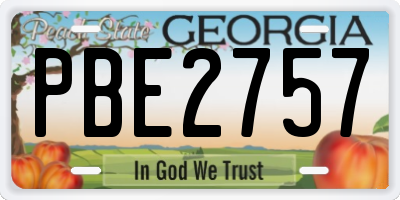 GA license plate PBE2757