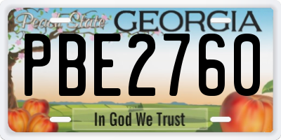 GA license plate PBE2760