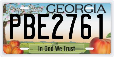 GA license plate PBE2761