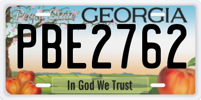 GA license plate PBE2762