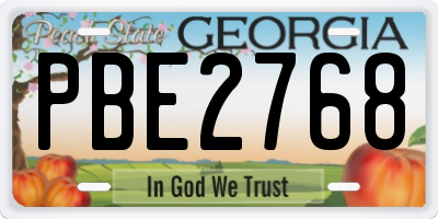 GA license plate PBE2768