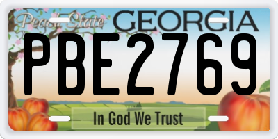 GA license plate PBE2769