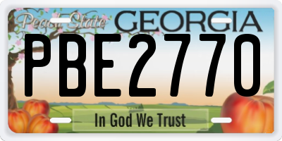GA license plate PBE2770