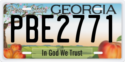 GA license plate PBE2771