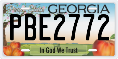 GA license plate PBE2772