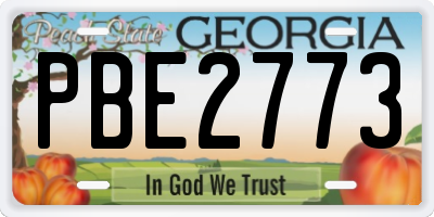 GA license plate PBE2773
