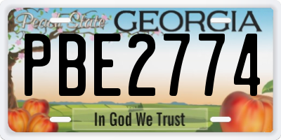 GA license plate PBE2774