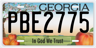 GA license plate PBE2775