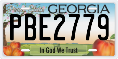 GA license plate PBE2779