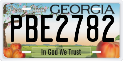 GA license plate PBE2782