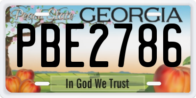GA license plate PBE2786