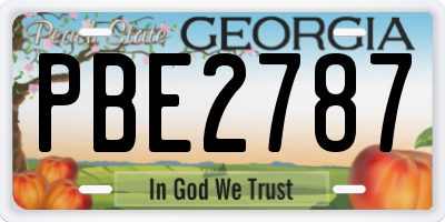 GA license plate PBE2787